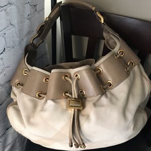 Large Authentic Burberry Warrior Beige bag